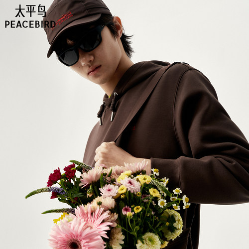 太平鸟男装 Personal Best By PEACEBIRD专柜连帽卫衣 B2CRG1364 - 图1