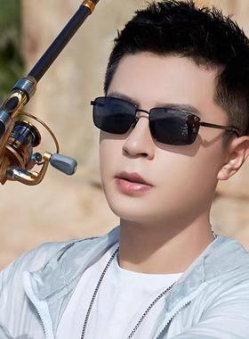 2025新款男士偏光太阳镜开车钓鱼防紫外线经典小方框炫彩墨镜时尚