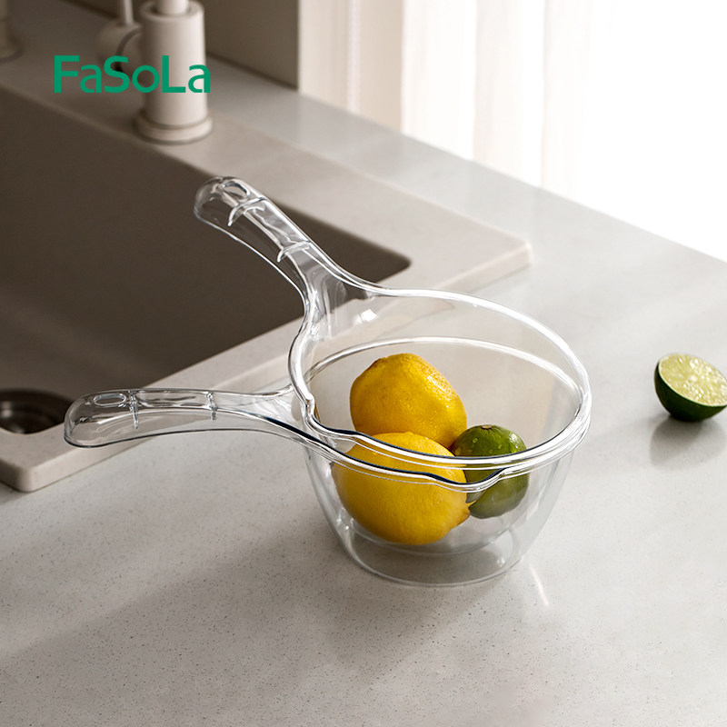 FaSoLa水瓢家用厨房摔不破舀水瓢加深加厚透明塑料长柄大号水勺子,淘宝优惠券,粉丝福利购,淘宝优惠卷