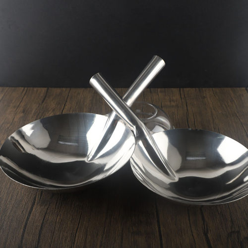 不锈钢水勺加厚老式厨房家用大号水瓢食堂汤勺连柄一体圆底水舀子 - 图2