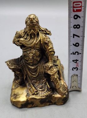 古玩铜器收藏关公摆件仿古合金铜关公武财神家居镇宅保平安工艺
