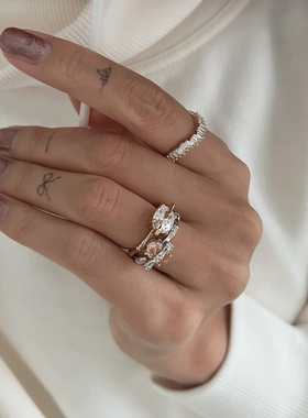 温莎轻奢女士开口可调两枚戒指