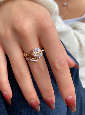 温莎小皇冠可调节镶钻戒指