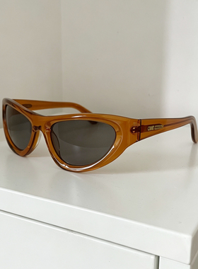 apeslook复古70s焦糖琥珀色猫眼摩登板材手工墨镜