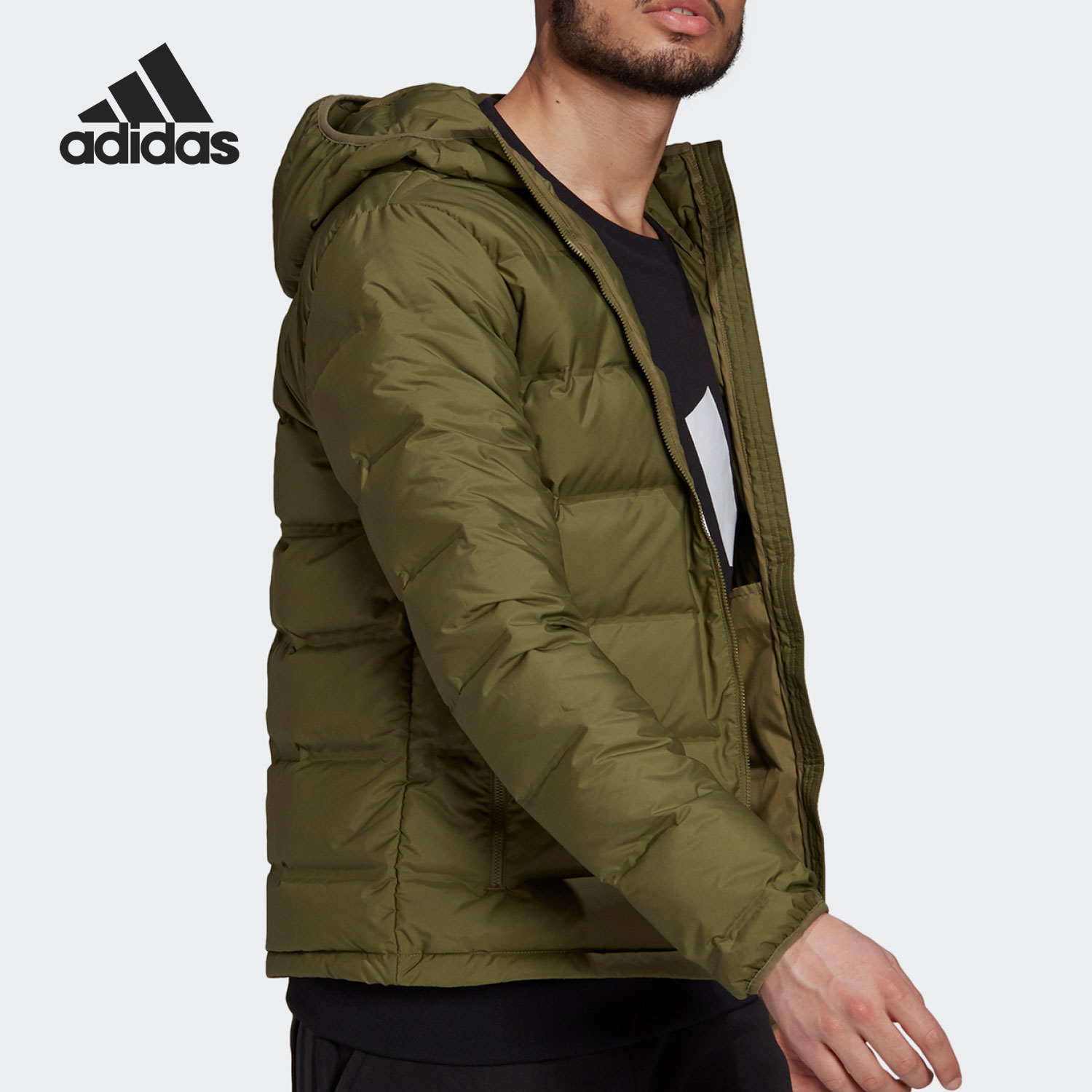 Adidas/阿迪达斯正品休闲男子时尚潮流运动保暖羽绒服 GU3954-图2