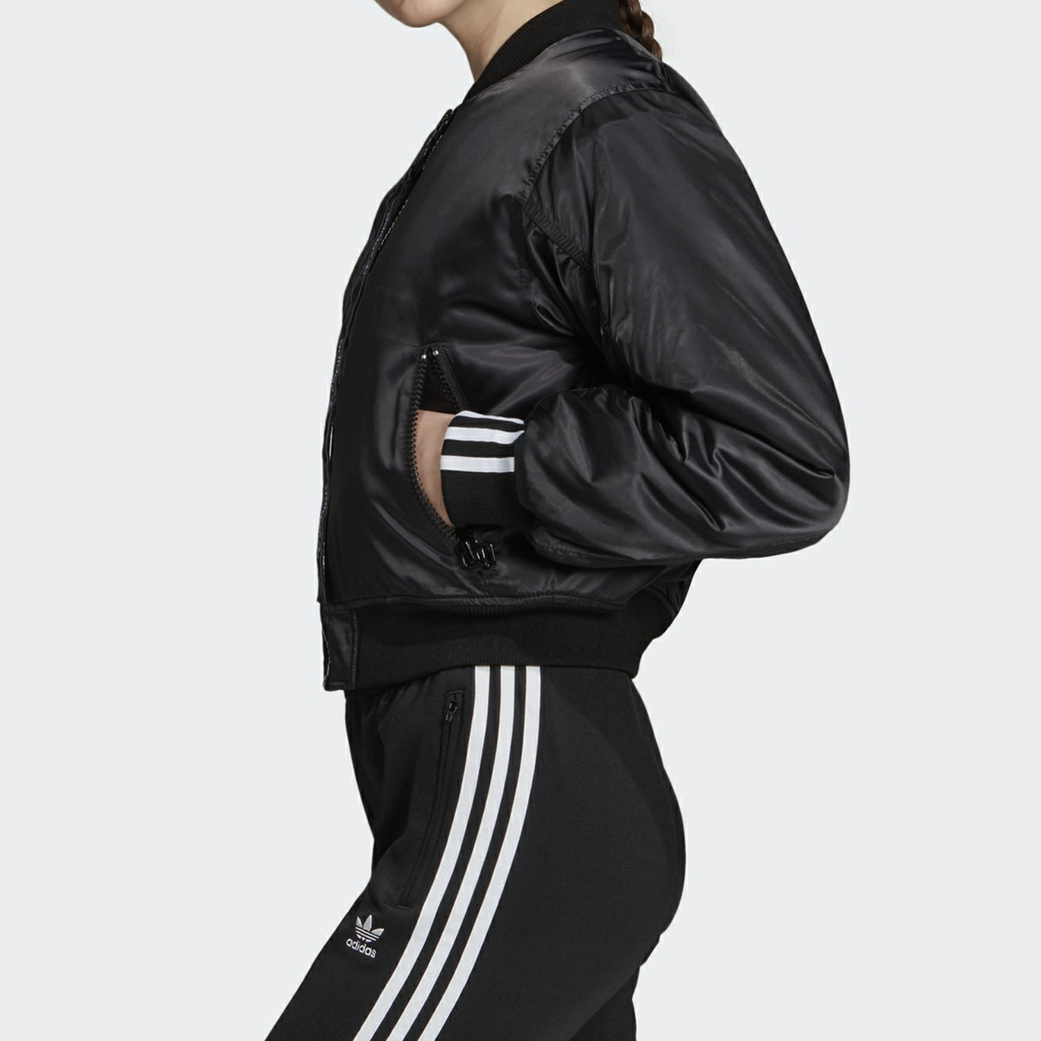 Adidas/阿迪达斯正品三叶草 CROPPED BOMBER 女装冬季棉服ED7630 - 图0