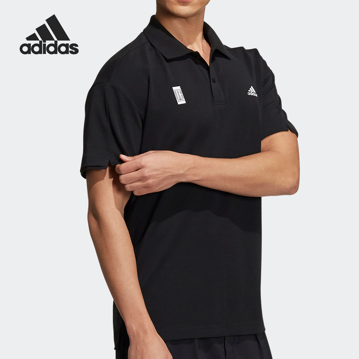 Adidas/阿迪达斯正品男子舒适运动休闲透气翻领Polo衫 H39320 - 图1