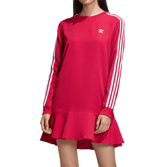 Adidas/阿迪达斯正品春季女子运动圆领长袖休闲连衣裙DV0856