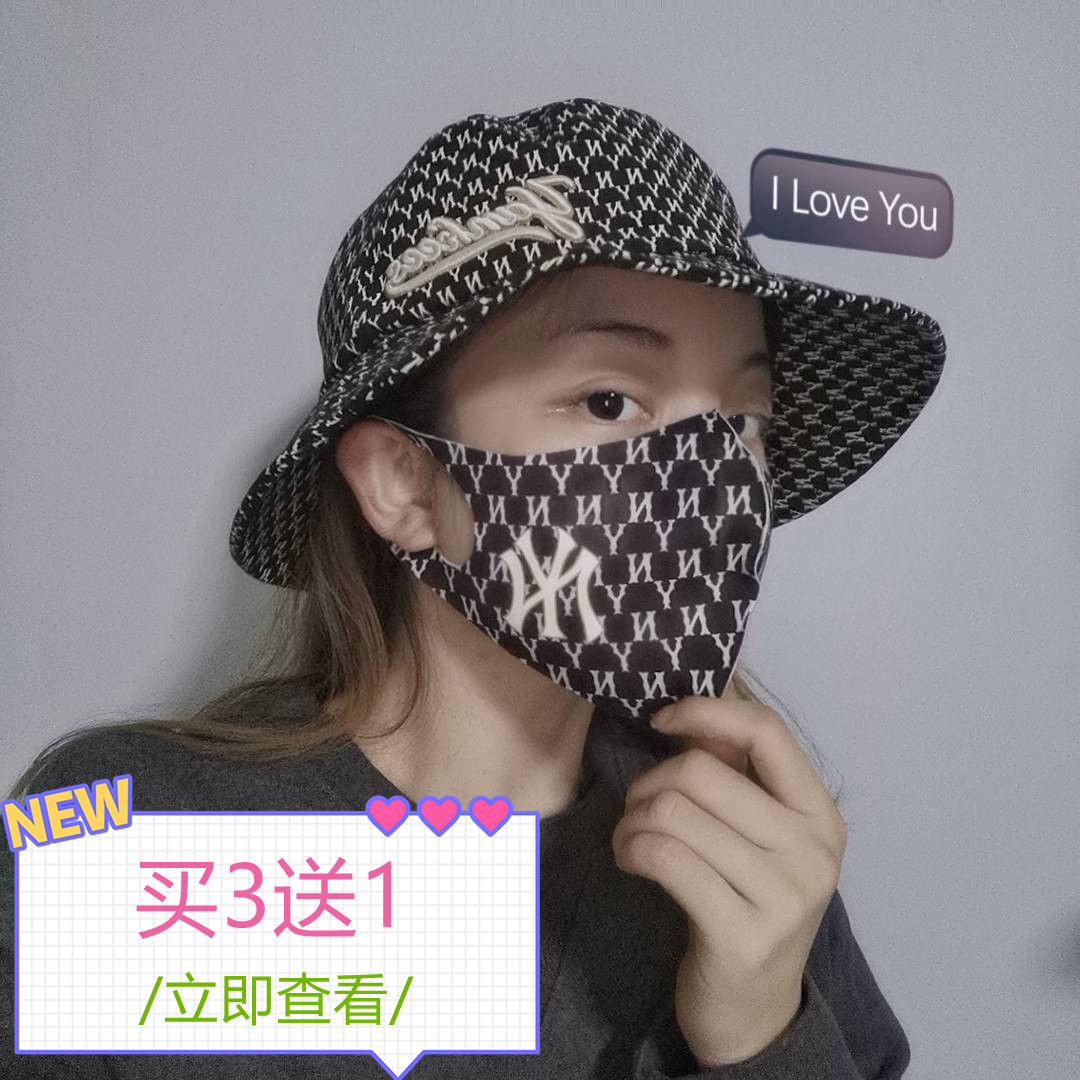 可水洗NY老花口罩女高颜值夏天3D立体防尘防晒印花独立女神时尚