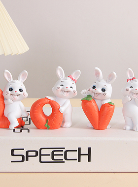 兔年创意可爱兔子汽车家居摆件