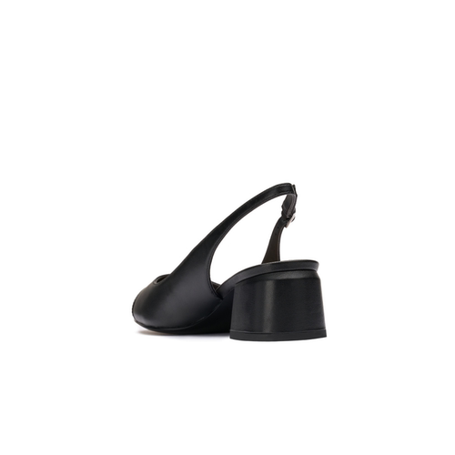 SW GABBY 45 SLINGBACK 25新款杏仁圆头方跟露跟高跟鞋女浅口单鞋 - 图2