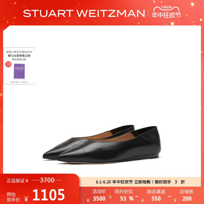 Stuart Weitzman/SW HARLEY FLAT 夏季单鞋尖头平底鞋女芭蕾舞鞋 - 图0