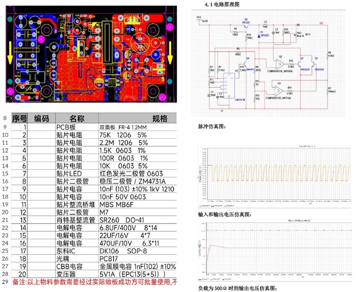 12v24v开关电源原理图PCB适配器BOM变压器模块设计电路ACDCDC竞赛 - 图0