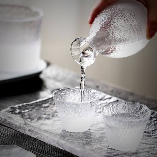 加厚手工云雾清酒酒具套装家用白酒杯日式分酒器小酒杯玻璃温酒器 - 图1