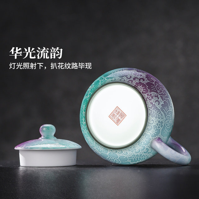 Jingdezhen ຢ່າງເປັນທາງການ ceramic ຫມໍ້ດອກສອງສີ