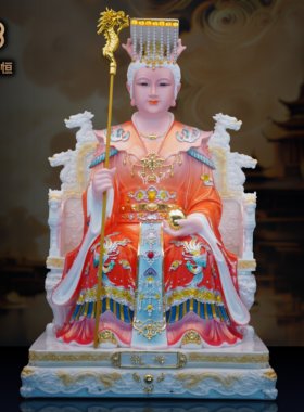 龙王龙母神像龙王爷龙母娘娘居家供奉摆件树脂汉白玉材质