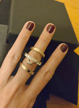 戒指合集   复古黑色花朵戒指女菱格爱心新品蝴蝶结D珍珠指环镜面