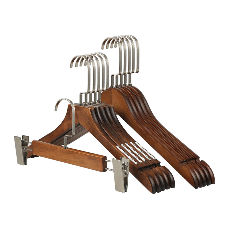 复古服装店专用衣架实木衣挂男女装防滑植绒无痕衣服架儿童衣裤架,淘宝优惠券,粉丝福利购,淘宝优惠卷