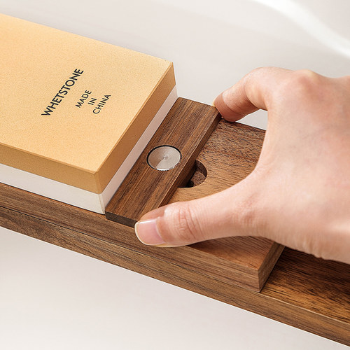 信作相思木磨刀石固定支架实木可伸缩可调节磨刀架水槽磨刀石架子 - 图1