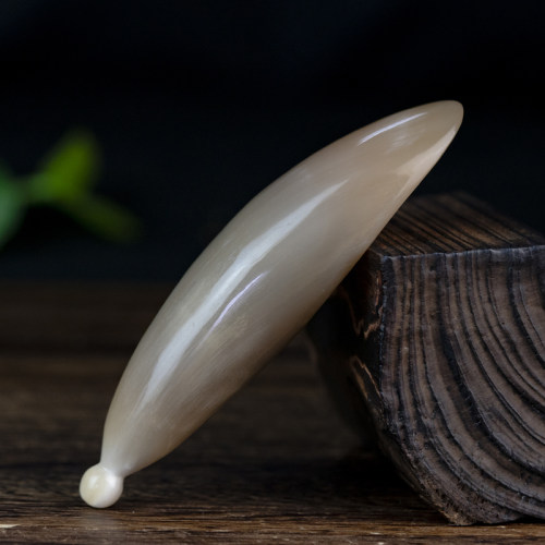 天然牦牛角迷你刮痧筒按摩板桶茶勺足底棒拨筋棒全身通用经络工具 - 图0