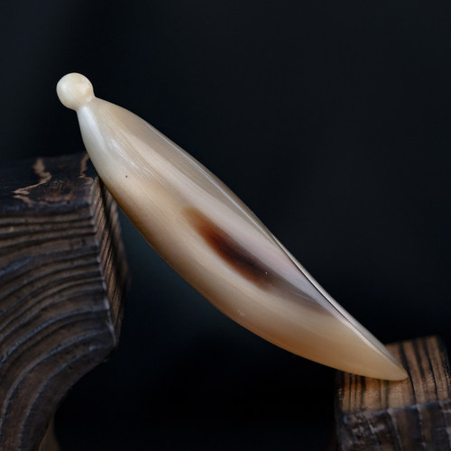 天然牦牛角迷你刮痧筒按摩板桶茶勺足底棒拨筋棒全身通用经络工具 - 图1