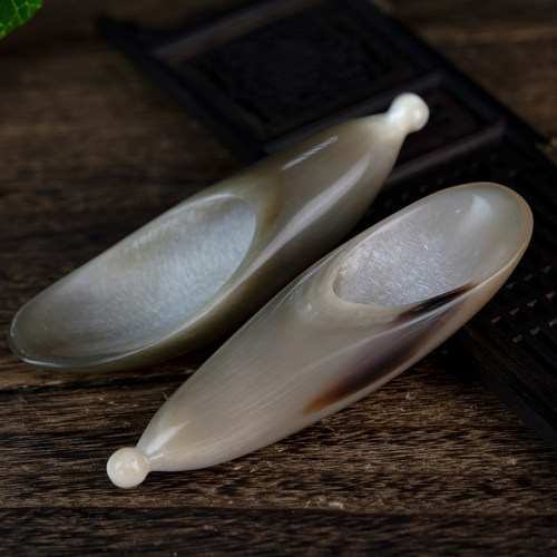 天然牦牛角迷你刮痧筒按摩板桶茶勺足底棒拨筋棒全身通用经络工具 - 图2