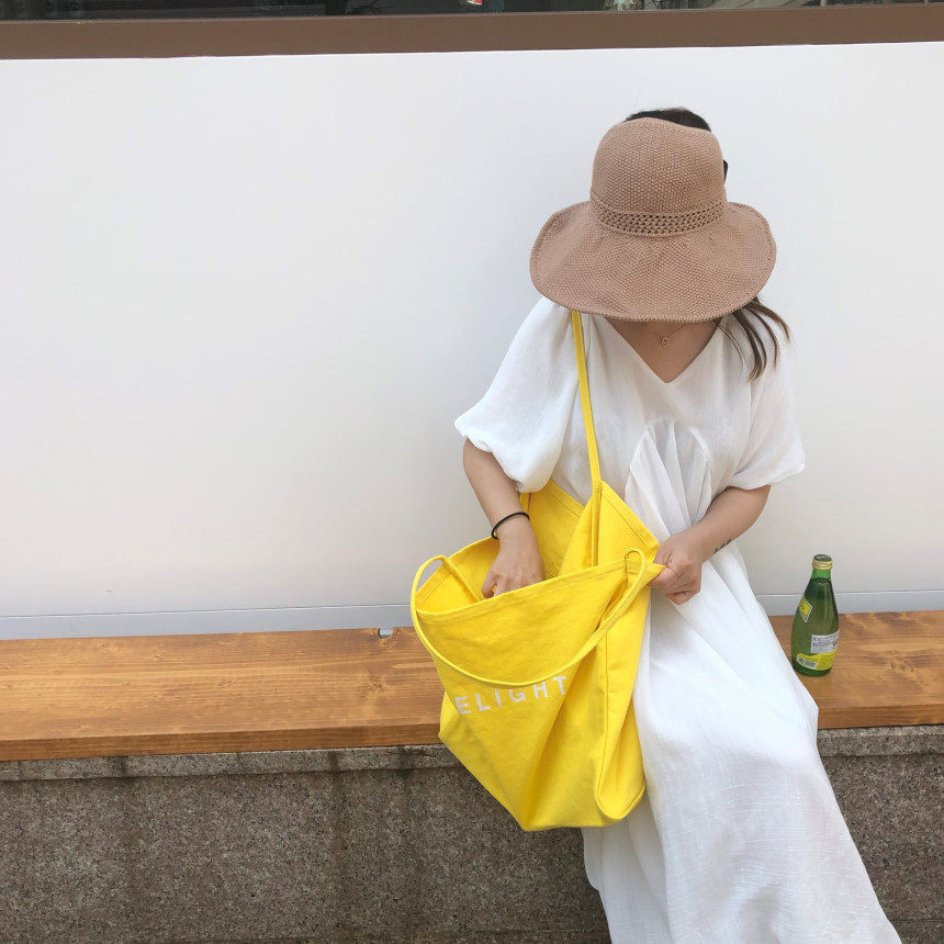 韩国ins慵懒风帆布包女文艺单肩包 美宫坊女士包袋