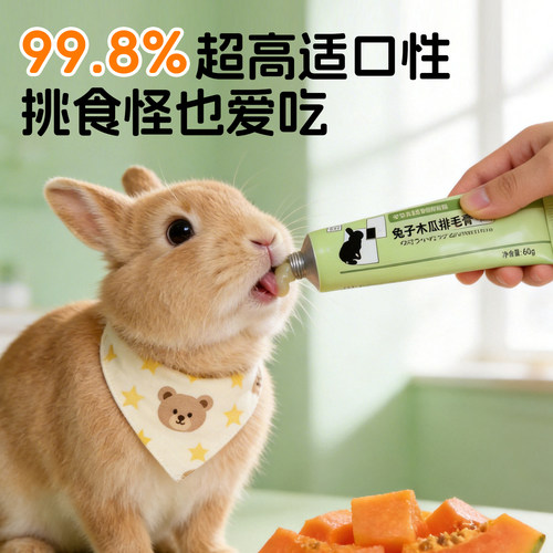 日本品高化毛膏荷兰猪兔子化毛膏木瓜排毛兔子防毛球症营养膏28.2 - 图3
