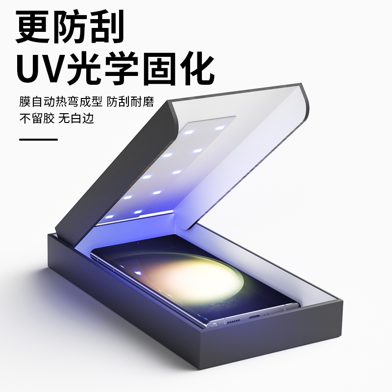 适用三星GalaxyS24Ultra手机膜S23+ UV菲林膜全包全胶膜s22u光固膜S20非钢化膜S21+高清防爆Note20保护膜硬膜 - 图3