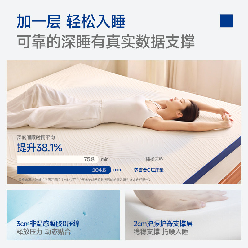mlily梦百合学生宿舍床垫单人租房专用床褥垫记忆棉床垫薄床垫