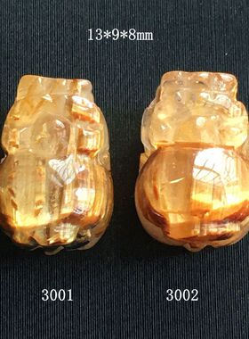 天然钛金发晶貔貅吊坠