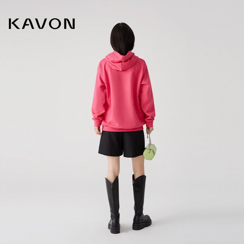 Kavon/卡汶羊毛醋酸混纺时髦精必备简洁利落连腰显高百慕大女中裤