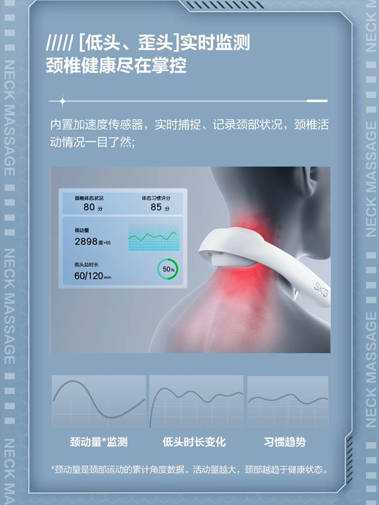 SKG中频颈椎按摩仪K5Pro护颈仪颈部按摩器蓝牙智能热敷官方旗舰店 - 图1