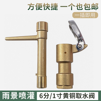 6 minutes DN20 1 inch DN25 brass quick water intake valve convenient body green water fetcher key pole garden