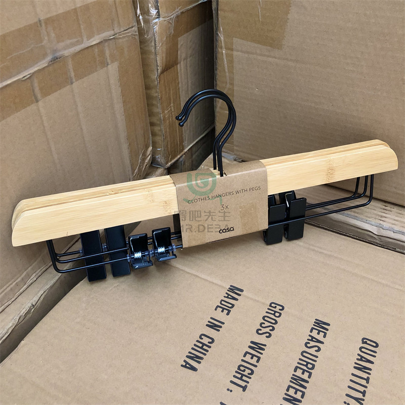 3个/卡 竹质裤架裤夹家用服装店衣柜无痕防滑强力高品质衣架,淘宝优惠券,粉丝福利购,淘宝优惠卷