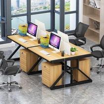 Staff desk minimalist modern employees 4-four-place desk chair combination station 6 SCREENS OFFICE TABLES