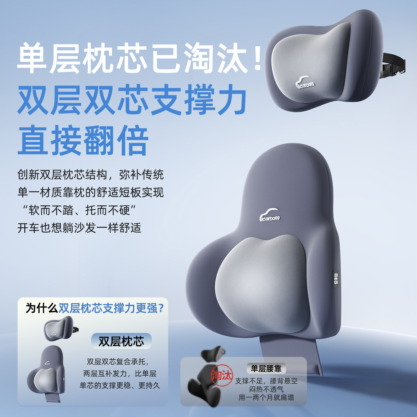 爱车屋汽车腰靠垫主驾驶护腰神器