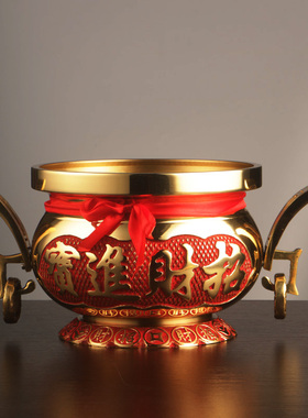 黄铜招财进宝禅意风酒杯电烛灯