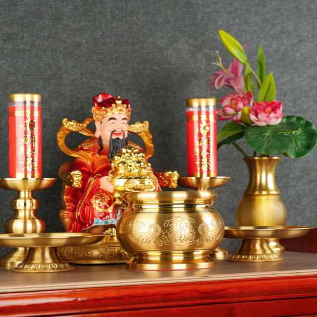 Pure copper household indoor fortune incense burner for worshiping Buddha