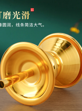 新款合金烛台竹签蜡烛台座供奉寺庙佛堂家用室内拜神礼佛烛座架