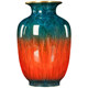 New Chinese style copper color antique pure brass winter melon vase high-end dry flower vase home decoration jade net vase