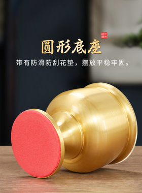 纯黄铜素面酒杯上供酒盅中式财神爷净水杯高脚茶杯家用礼佛摆件