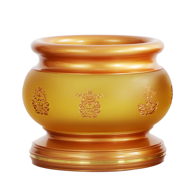 Glazed incense burner household indoor brass God of Wealth Buddhist utensils