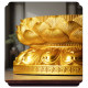 Gilt lotus base statue heightening pad for seat Guanyin Bodhisattva Buddha statue heightening for household brackets Buddhist utensils