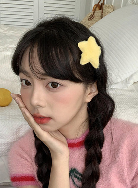 儿童少女心毛绒发夹少女心