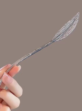 简约复古风树叶发簪女古风盘发簪子简约现代发饰高级感汉服丸子头