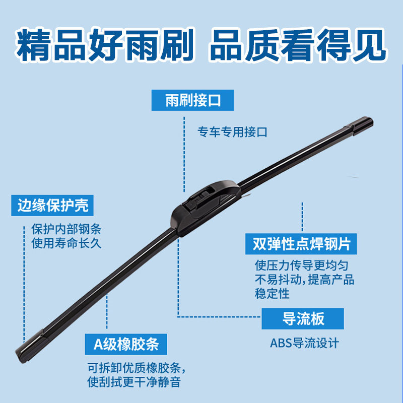 雨刮器适用奥迪A4L/A6L/A3/A5/A7/A8无骨雨刮片Q3/Q5/Q7原装雨刷_虎窝淘