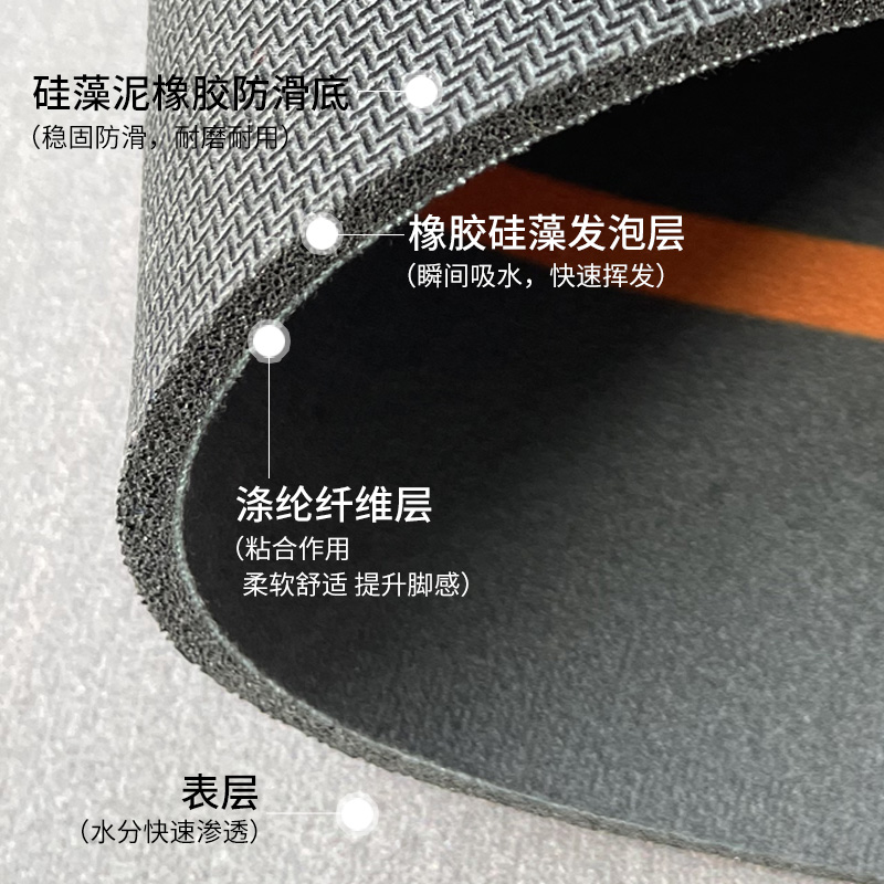 浴室硅藻泥吸水软垫防滑卫生间厕所脚垫厨房地垫洗手台防滑垫家用