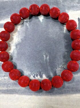 朱砂手链红砂拉丝绒灯笼手串切面小红书爆款手链高含量花丝绒珠串