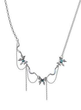 冰川流苏蝴蝶项链女夏季ins冷淡风甜酷配饰设计感小众锁骨链